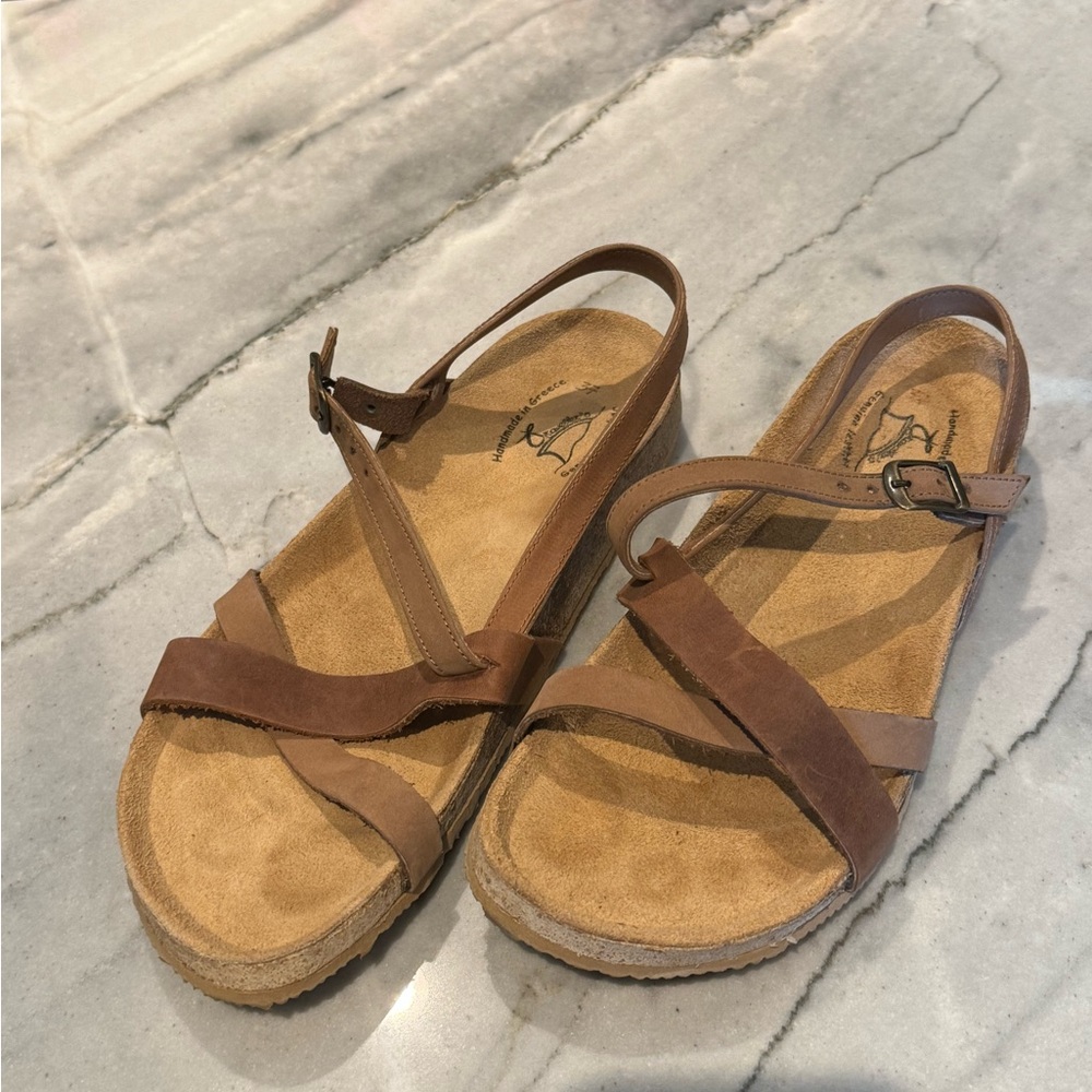Greek Cork Sandles Crisscross Bikenstock 37